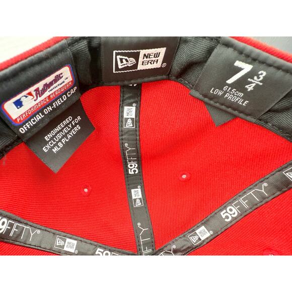 New Era 59Fifty Cleveland Indians Low Profile Size 7 3/4 Red Fitted Hat Cap NEW - Picture 7 of 8